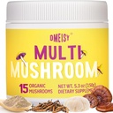 Paddestoelenpoeder voor Paddestoelen Koffie, 20-in-1 Paddestoelencomplex met Lions Mane Poeder, Reishi, Cordyceps, Turkije Tail & Herbs, Hersensupplementen voor Geheugen en Focus, Energie, Immuniteit - 5.3oz
