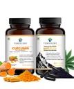 Healthy Aging Pair | Curcumin & Shilajit Capsules | Reduces Inflammation, Boosts Stamina & Joint Health | 60+60 Vegan Capsules