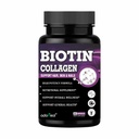 Biotin with Plant-Based Collagen, Vitamin C & Hyaluronic Acid – 10000mcg Hair, Skin & Nail Support Supplement – 60 Vegan Capsules