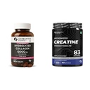 Carbamide Forte Hydrolyzed Collagen Tablets With Type 1 & 3 Collagen & Creatine Mono Hydrate Powder For Lean Muscle Volumization | 180 Tablets + 83 Serving Unflavoured Powder