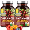 Number One Nutrition Premium D Mannose Supplement for Women and Men [Max Strength, 1350MG] Natuurlijke D-Mannose met Cranberry, Hibiscus en Dandelion voor Urinaire Tract Health, 240 Tel.
