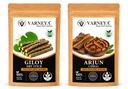 Naturals Organic Giloy Dried Sticks (Raw) 100g + Arjun Chhal 100g Combo | Guduchi (Tinospora Cordifolia) Stem & Terminalia Arjuna Bark | Pure Natural Ayurvedic Herbs | Chemical-Free | Herbal Tea, Kadha & Decoction Ingredients