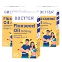 BBETTER Flaxseed Oil Softgels | Omega 3 6 9 Vegetarian Capsules for a Healthy Heart & Brain | 1000mg Flaxseed Oil capsules | No Fish Oil Used |180 Capsules