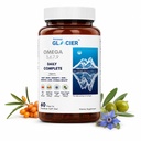 Glacier Daily Complete Omega 3,6,7,9-2020 mg Fish Oil, Seabuckthorn, Borage & Olive Oil & Vitamin D - Full Spectrum of Omega for Complete Health - 60 Enteric Coated Soft Gels - Pack of 1