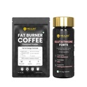HEALEO Weight Management & Skin Wellness Combo | Fat Burner Coffee with MCT, L-Carnitine & Green Coffee Bean + Glutathione Forte 1200mg with Vitamin C, ALA & Hyaluronic Acid | Daily Energy & Skin Supp