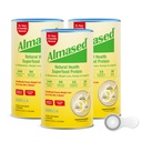 Almased Protein Powder for Weight Loss Kit for Men & Women, Natural Meal Replacement Shake for Weight Loss, Supplement, 24 Gram Protein Per Serving (Amandel Vanilla Flavor, 3 Cans @ 17,6 oz ea + Scoop)