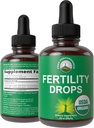 USDA Biologische 5-In-1 Vruchtbaarheidssupplementen voor vrouwen. Hoge absorptie Liquid Drops Vitamines Blend met 5 Hand geplukte plantaardige ingrediënten voor reproductieve gezondheid, Conception Support. Vetan, Zero Sugar