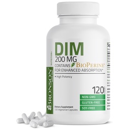Bronson DIM Supplement 200 MG Diindolymethaan met BioPerine voor verbeterde absorptie, Estrogeen Metabolisme & Onderhoudt Balanced Hormone Niveaus, 120 Vegetarische Capsules