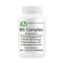 B6 Complex Vegan Vitamine B6, B9 Folaat, B12 Methylcobalamine Ondersteunt Cardiovasculaire, Neuromusculaire, Zenuwstelsel, Homocysteïne, Energie, Bloedcel & Bone Health 100 Caps