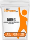 BulkSupplements.com AAKG Powder - Arginine AKG Supplement, Nitric Oxide Supplement, Unflavored & Gluten Free, 2.5g per Serving, 250g (Pack of 1)