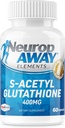 NeuropAWAY Elements S-Acetyl-Glutathione 400 mg zuurbestendig capsule 60ct (60 400 mg capsules per fles) 3rd Party Tested Made in a cGMP Facility