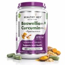HealthyHey Nutrition Boswellia Serrata & Curcumin with Bioperine - 60 Vegetable Capsules