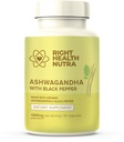 Rechts Gezondheid Nutra Ashwagandha Capsules - 60 Tel - 1300mg Per Serving - Ashwagandha voor mannen en vrouwen met zwarte peper voor maximale absorptie - Supplementen Made in The USA