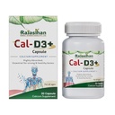 Cal-D3+ Capsules by Rajasthan Aushdhalaya | Calcium Supplement | Essential for Strong & Healthy bones | 30 Capsules