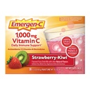 Emergen-C 1000mg Vitamine C Immune Support Poudre Fraise Kiwi 30CT comprend Zinc, Manganèse, 7 B Vitamines et électrolytes pour les essentiels de retour à l'école