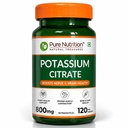 Pure Nutrition Potassium Citrate 800mg | Potassium Supplements promotes Nerve, Muscle, Joint & Bone Health | Supports Kidney Function & pH Balance | Boosts Electrolyte Levels for Hydration & Overall Wellness - 120 Veg Capsules