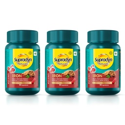 Supradyn Naturals Iron (90 tablets) For Women, Multivitamin with 3X Iron, Ashoka, Shatavari, Zinc, Vitamin C, Folic Acid, 30 vital nutrients, Supports Blood Health & Provides Energy, Veg