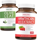 Bundle of Olive Leaf Extract & Hawthorn Berry Extarct - Healthy Herbs Bundle - Olive Leaf Extract with 20% Oleuropein & Hawthorn Berry 4:1 Extract - Concentrated from 2660mg Frisse Bessen (120 Caps)