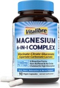 Magnesium Complex Supplement 6 in 1, 1160mg Gecheld Magnesium voor Max Absorptie, Help met Betere Slaap, Ontspanning & Zenuw Kalm, 90 Vegan Capsules, Niet GGO & Glutenvrij