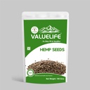 VALUE LIFE Organic Hemp Seeds – Raw Shelled Hemp Hearts | High Protein, Omega 3 & 6 Superfood | Vegan, Gluten-Free | Healthy Snack & Smoothie Booster - 100G
