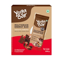 Yogabar Energy Bars Chocolate Chunk | Multigrain Energybar | Pack of 10 x 35g Energy Bars | No Preservatives