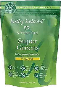 Plant op basis van Super Greens Poedermix, Ananas, 9.5oz