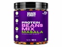 Snack First Roasted Protein Beans Mix Masala | No onion no garlic | no palm oil | 180G | 40G plant protein mixture | 3 In 1 mix | edamame, soyabeans, blackbeans | high protein | gym snack | healthy snack | crunchy & delicious | high fibre | minerals & vitamins |