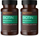 Elementen Vegan Biotin 5000 mcg - Haar, huid, nagels, 130 capsules (4 maanden levering) (Verpakking mei Vary) (verpakking van 2)