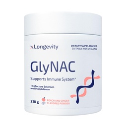 GlyNAC (Glycine + NAC) 210g Powder for Sleep, Skin | 7000mg daily Supplement, Men & Women, Lab-Tested N-Acetylcysteine, Boosts Glutathione, Immune Support, Antioxidant, Detox, Flavored (Peach & Ginger)