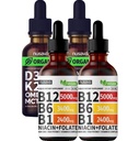 NUSAVA Vitamine B12 gouttes liquides et ensemble de D3 K2 non aromatisé - Vitamines liquides pour le coeur, l'articulation, l'énergie et l'immunité - Non-OGM, sans gluten, 2pk Chaque