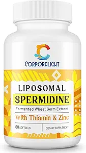 Supplément de spermidine de 30 mg pour les hommes et les femmes, haute absorption, plus de potentiel que la spermidine 3HCL - pour le renouvellement cellulaire, la longévité et la cognition, extrait de germe de blé fermenté, pur et naturel, 180 softgels