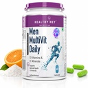 HealthyHey Nutrition Multivitamin For Men - Multi-Vit Daily - 13 Vitamins & 10 Minerals - 60 Vegetable Capsules,1 Count