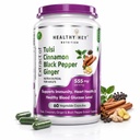 HealthyHey Nutrition Tulsi, Cinnamon, Black Pepper & Ginger Extract Formula for Immunity - 60 Veg Capsules