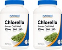 Nutricost Chlorella Capsules (2 flessen) 500 mg, 240 capsules per fles