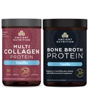 Oude voeding Multi Collageen Proteïne Poeder, Vanille, 24 Serves + Bone Broth Proteïne Poeder, Vanille, 20 Servers