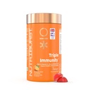 Nutriburst Triple Immunity Gummies with Vitamin C, Zinc and Amla extract | No-Added Sugar | Orange Flavor | 100% Vegetarian | 60 Gummy