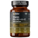 Vitamin ADK | Vitamin D3 K2 MK7 Supplement with Vitamins A, E & Calcium | Bone Strength, Calcium Absorption, Immunity, Heart Health & Joint Support | 60 Vegetarian Capsules