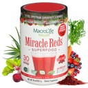 MacroLife Naturals Miracle Reds Superfood Supplement Powder Antioxidants Polyfenolen Enzymes Probiotica - Rauwe Non-GMO Biologische Vegan Gluten & Dairy Free (30 Servers)