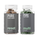 Pure voor mannen Multivitamine, 120 Capsules & Reset Detox Supplement, 30 Capsules