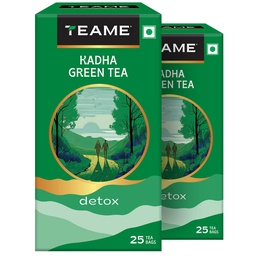 TE-A-ME Detox Kadha Green Tea, 50 Count (25 x 2) | Premium Ayurvedic Wellness Blend | Antioxidant-Rich Daily Brew | Naturally Refreshing Beverage | Pack of 2