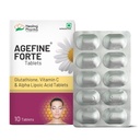 Healing Pharma - Agefine Forte Glutathione Tablets with Vitamin C & Alpha Lipoic Acid | Antioxidant Supplement for Skin Glow, Even Tone & Anti-Aging | 10 Tablets