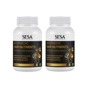 SESA Ayurvedic Hair Vitamins Biotin Tablets DHT Blocker 60 Capsules (Pack of 2) Plant based Gluten free Nutrients With Omega-3 & Flaxseeds | Controls Hair Fall & Stimulates Follicles | 100% Veg