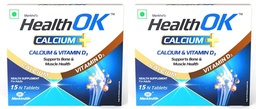 Mankind Health OK Calcium Tablets with Vitamin D3 - Advanced Bone Density & Joint Mobility Support Formula - Compact Pack of 15 Tablets x Pack of 2