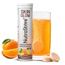 NutraStore Skin Glow | L Glutathione Effervescent Tablets | With Vitamin C, Hyaluronic Acid, Biotin, Astaxanthin & Zinc | Advanced Antioxidant Skin Blend | Orange Aura Flavor | 15 Tablets