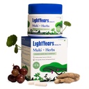 LightYears Multi + Herbs | Vitamins, Minerals & Herbs | Boosts Energy, Supports Immunity & Memory | Supports Bone & Joint Health | No Titanium Dioxide | 60 Capsules