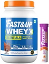 FAST&UP Essentials Whey Protein Isolate Blend (Rich Chocolate flavour) & Fast&Up Vitalize Mutivitamin Supplements, 20 Tablets - Orange Flavor