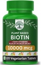 Sylara Biotin 120 Tablets 10000mcg with Hair Vitamins and Skin Vitamins - Vitamin B1, B2, B3, B5, B6, B7, B9, B12 - Capsules Supplement 10000 mcg