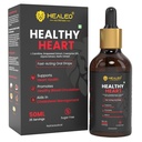 Healeo Healthy Heart Drops 50ml – Fast-Acting Liquid Supplement with CoQ10, Arjuna, Grapeseed Extract, L-Carnitine – Supports Cholesterol, Blood Pressure & Circulation, No Sugar, Non-GMO