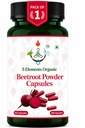 Beetroot Extract Capsules ( Pack of 1 ) | Beet Root Extract 60 Veg Capsules with L-Arginine,Grape Seed & Piperine| Stamina, Blood Flow & Natural Energy Boost | Plant-Based Gluten Free 550mg