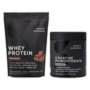 Sports Research® Creatine Monohydraat (10,58 oz) en Dutch Chocolate Whey Protein (2 lbs), The Dynamic Duo for Lean Muscle Building, Improved Performance and Strength & Workout Recovery